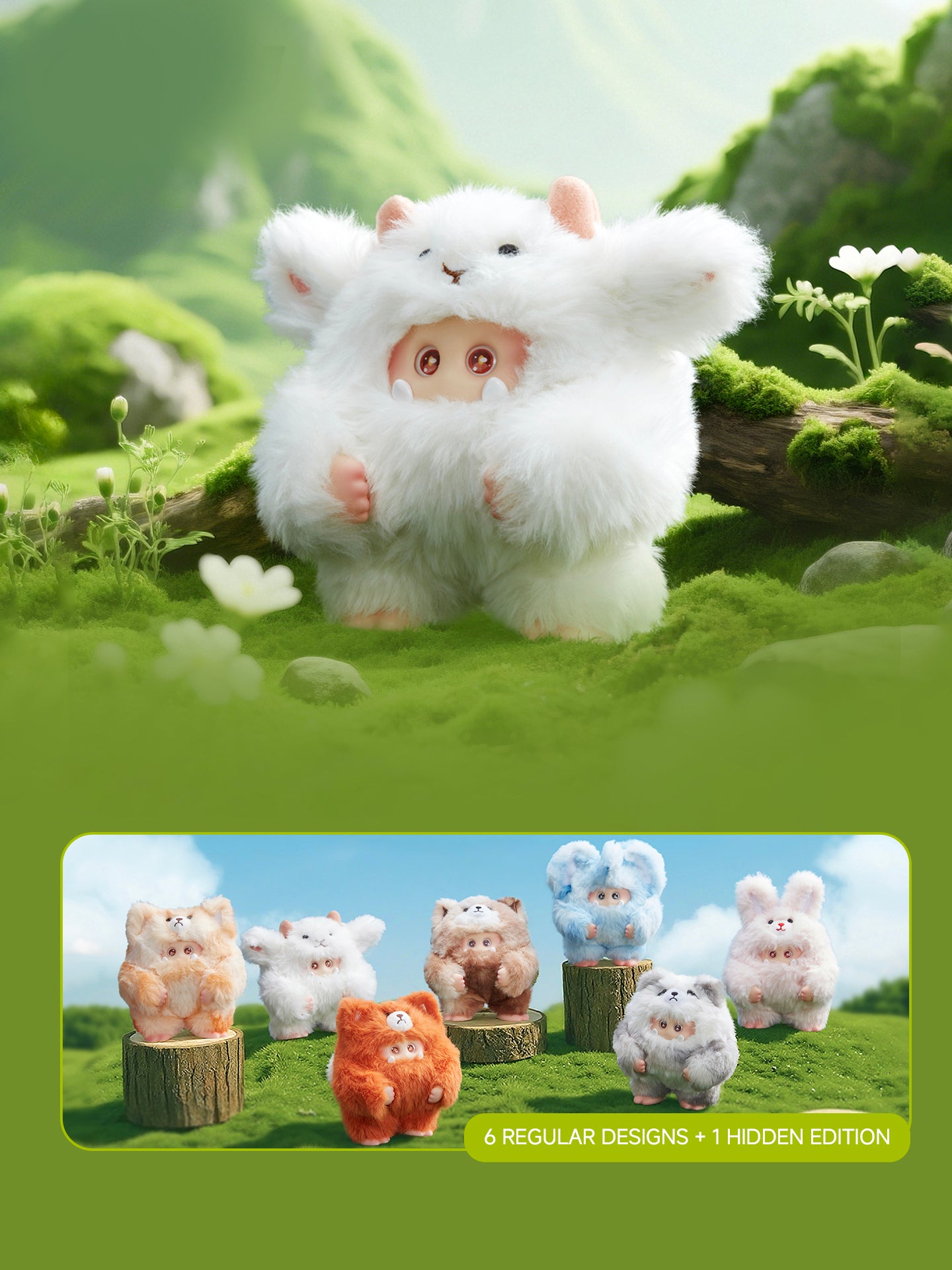 OHKU GIGGLE MONSTER Furry Forest Series Vinyl Plush Blind Box