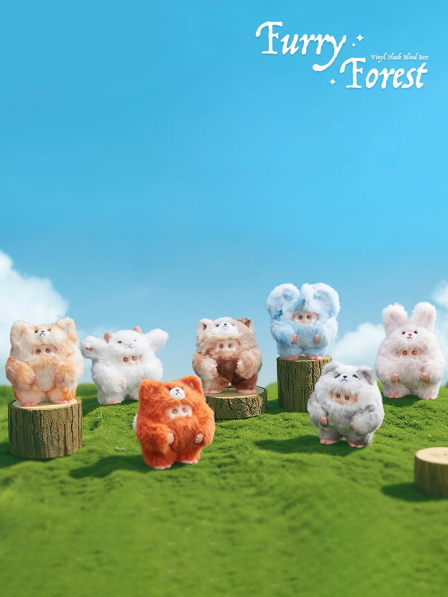 OHKU GIGGLE MONSTER Furry Forest Series Vinyl Plush Blind Box