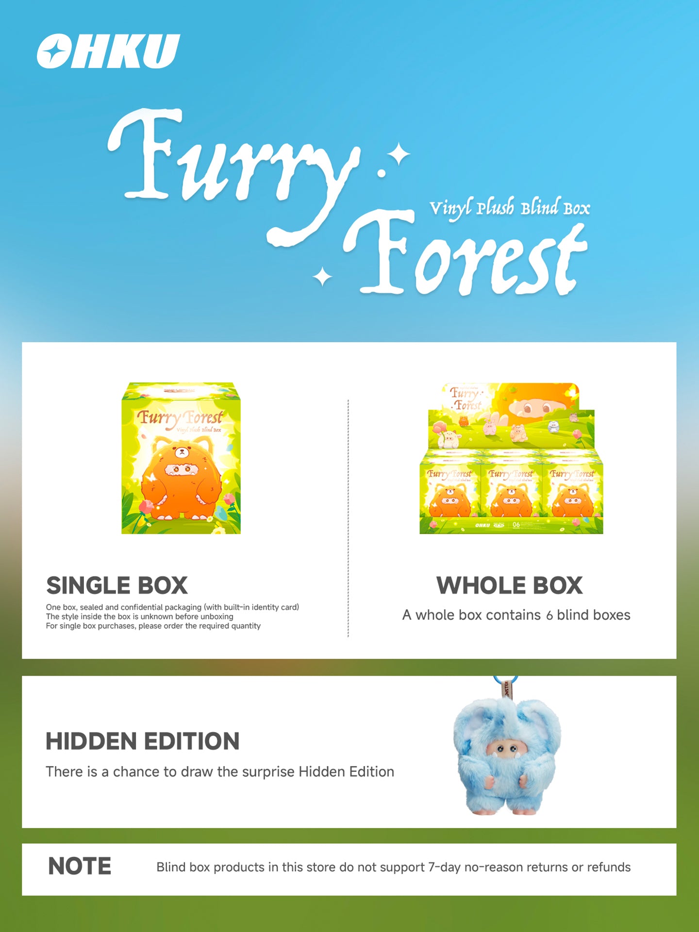 OHKU GIGGLE MONSTER Furry Forest Series