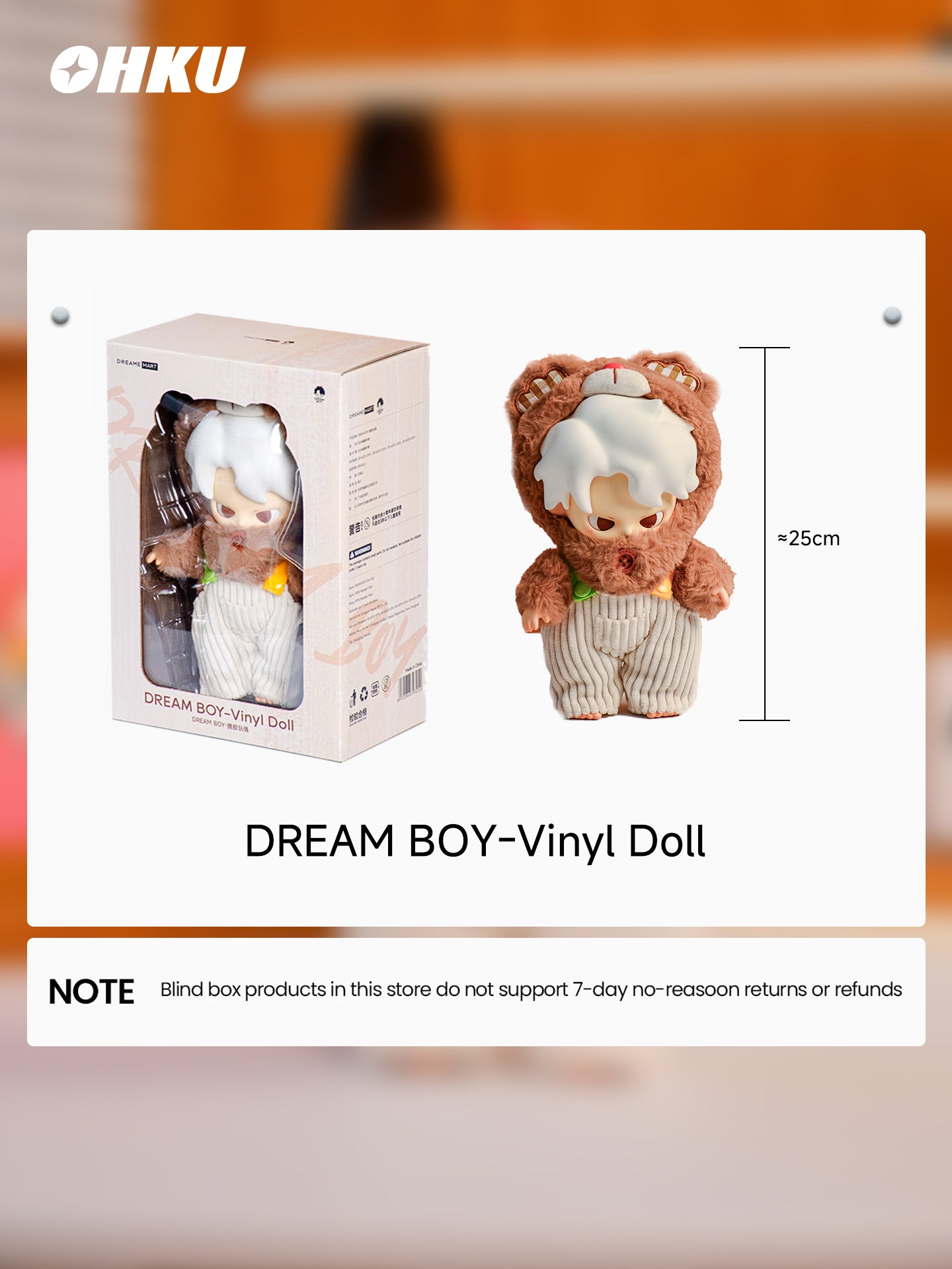 OHKU DREAM BOY ACCESSORIES SPRING OUTING BEAR VINYL DOLL